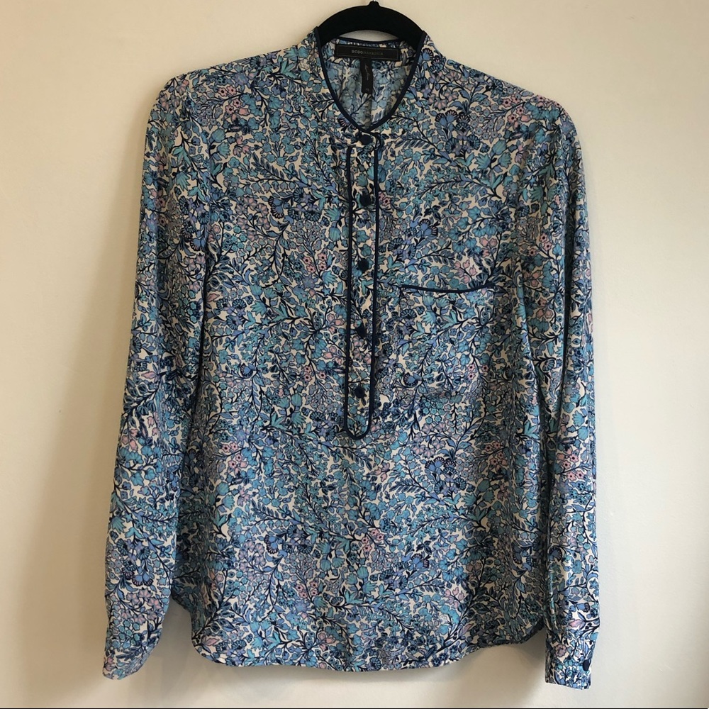 BCBGMAXAZRIA “Elli” Floral Print Top